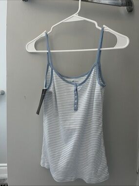 NWT Brandy Melville Blue Stripe and Button Tank Top